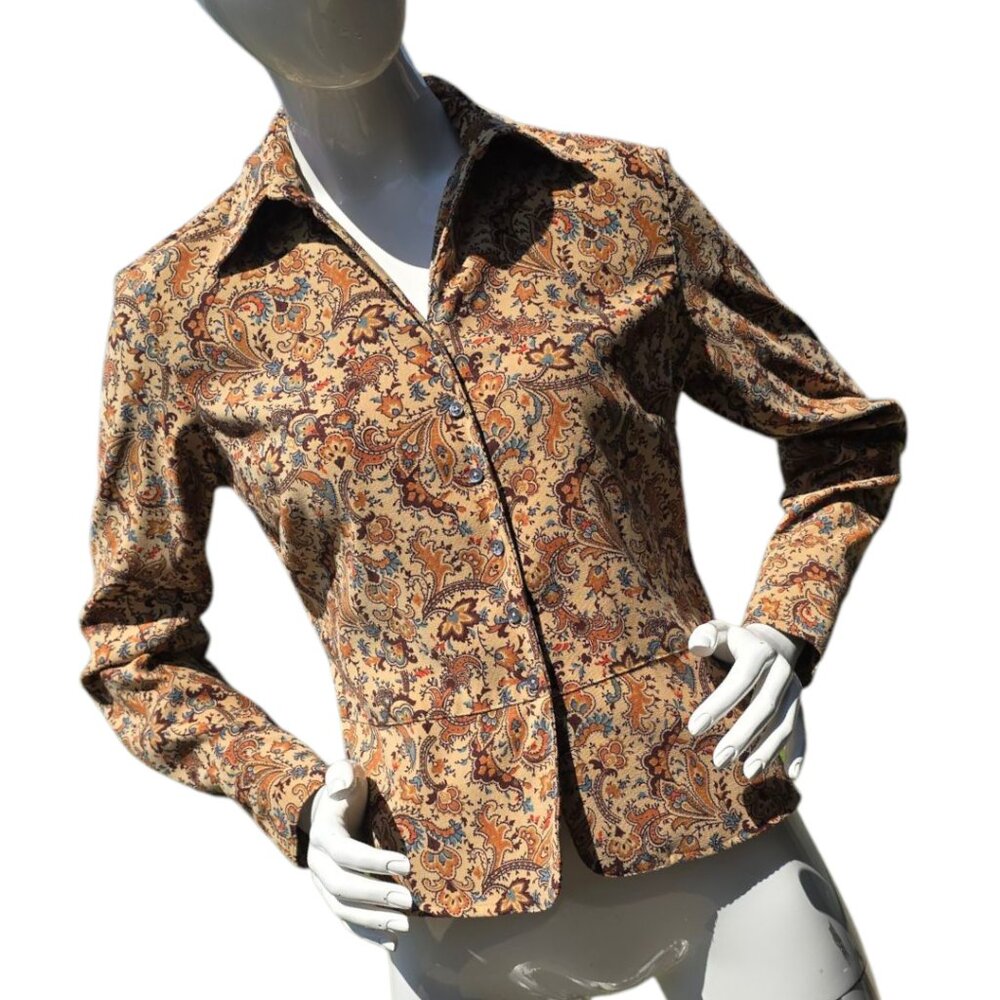Vintage HAROLD'S Paisley Blouse sz M - Picture 2 of 9